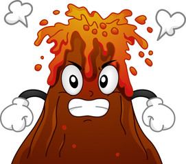 Mascot Volcano Angry