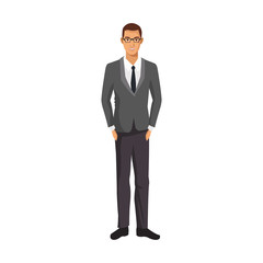 Fototapeta premium businessman wearing executive clothes over white background. colorful design. vector illustration