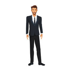 Obraz premium businessman wearing executive clothes over white background. colorful design. vector illustration
