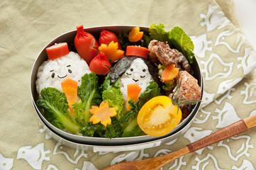 Lunch box of hinamatsuri motif