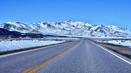 Road trip to Nevada. Driving through  United States. 