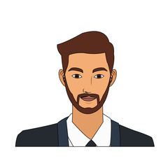 businessman wearing executive clothes over white background. colorful design. vector illustration