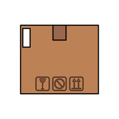 carton box icon over white background. colorful design. vector illustration