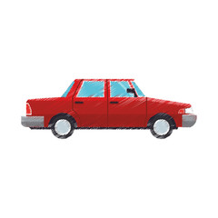 Obraz na płótnie Canvas red car icon over white background. colorful design. vector illustration