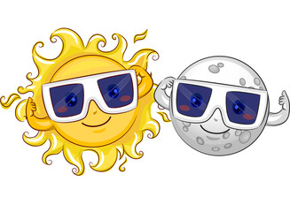 Naklejka premium Mascot Sun Moon Solar Eclipse Glasses