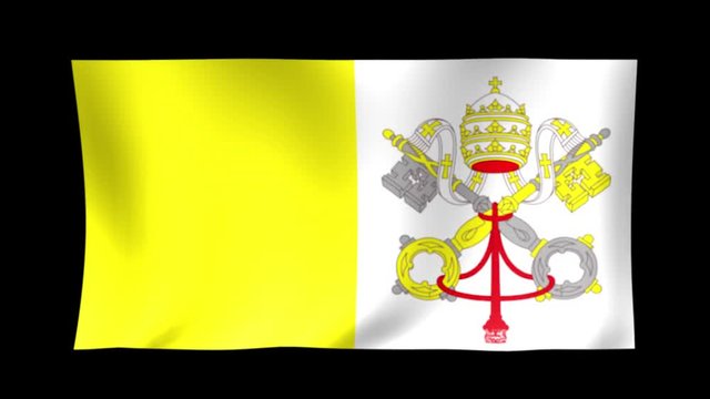 Vatican Flag. Background Seamless Looping Animation. 4K High Definition Video.