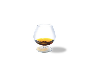 wisky glass on white background