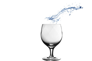 Glass with water on a white background