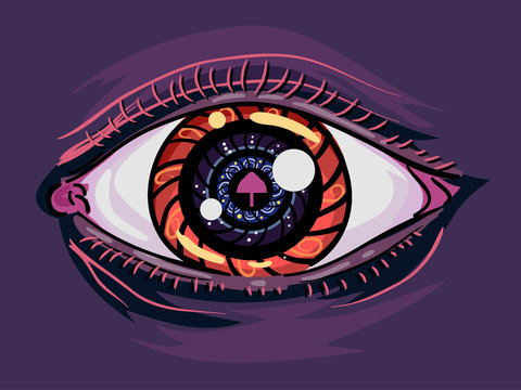 Psychedelic Mushroom Eye Addict