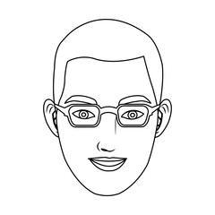 man face cartoon icon over white background. vector illustration