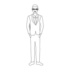businessman wearing executives clothes over white background. vector illustration
