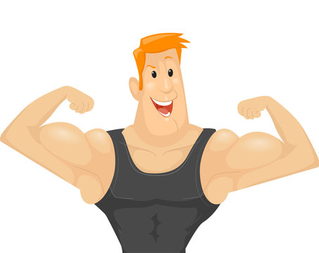 Man Flexing Biceps Muscles