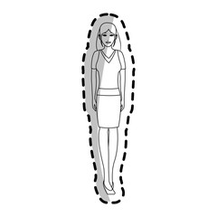 businesswoman wearing executive clothes over white background. vector illustration