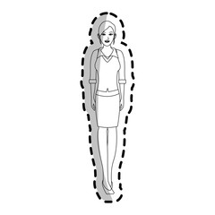 businesswoman wearing executive clothes over white background. vector illustration