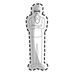 businessman wearing executives clothes over white background. vector illustration