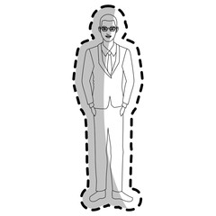 businessman wearing executives clothes over white background. vector illustration