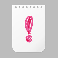 Paper note sheet for message vector illustration.