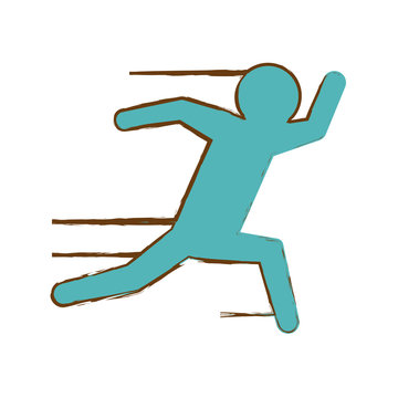 running man pictogram icon image vector illustration design 