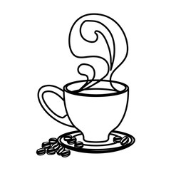 beverage coffee related icons image black line vector illustration design 