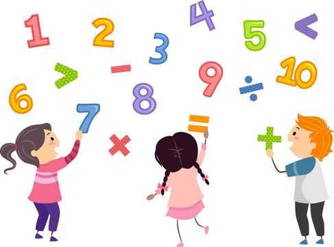 Stickman Kids Math Numbers