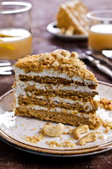 Layer cake with white cream