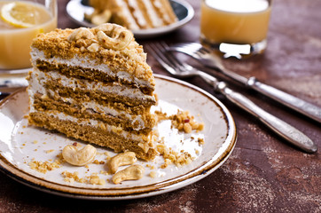 Layer cake with white cream