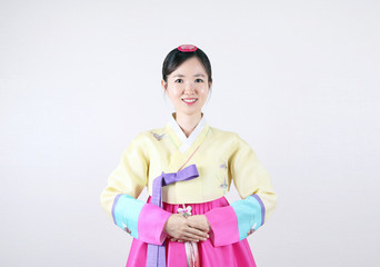 Woman in Korean Traditional Dress