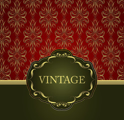 vintage background with beautiful patterns label
