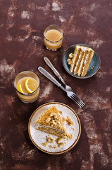 Layer cake with white cream