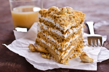 Layer cake with white cream
