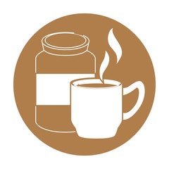 coffee related emblem button image vector illustration design 