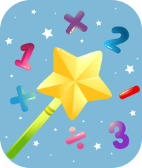 Naklejka premium Math Magic Wand Numbers