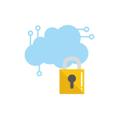 Cloud computing security system icon vector illustration graphic design