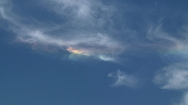 Dash of Sky Color from Sun Dog in Cirrus Clouds
