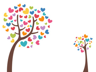 Tree Colorful Hearts Design