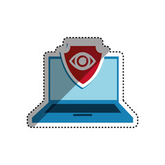 Cloud computing security system icon vector illustration graphic design