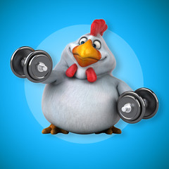 Fun chicken - 3D Illustration