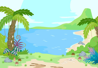 Prehistoric Sea Shore Scene