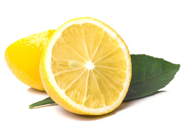 one half of a fresh cut juicy lemon