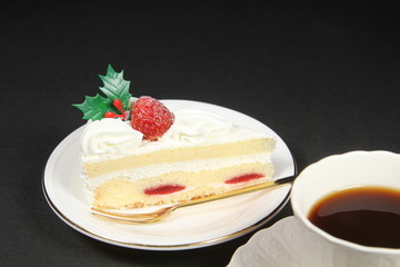 クリスマスケーキとコーヒー