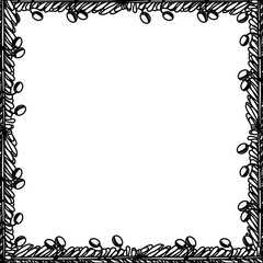 silhouette border with leaves and fruits vector illustration