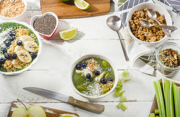 Green fresh healthy smoothies