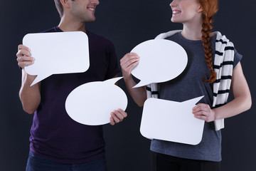 Blank speech bubbles