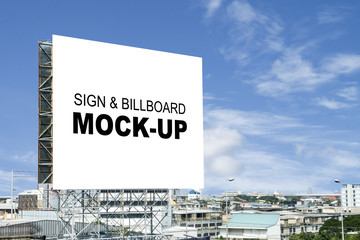 Blank Billboard advertisement roof of building for advertising © pixs4u