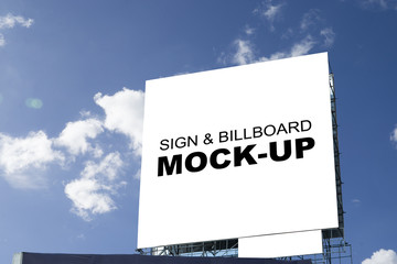 Blank Billboard advertisement roof of building for advertising © pixs4u