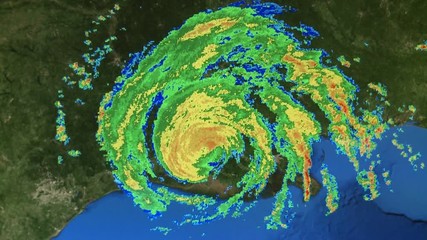 Radar Animation of Hurricane Katrina Louisiana