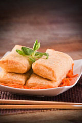Vegetable spring rolls. 