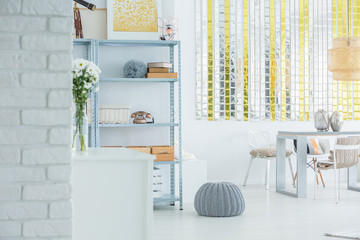 Loft interior with dining table