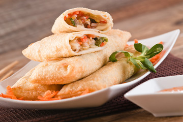 Vegetable spring rolls. 