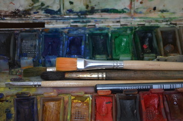 paint and brushes